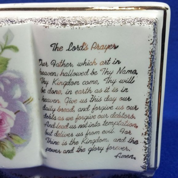 Vintage Ruben's Original The Lord's Prayer Indoor Planter Pre-Owned No Box - Picture 4 of 10